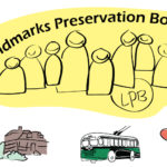abstract drawing representing Landmarks Preservation Board and various landmarks