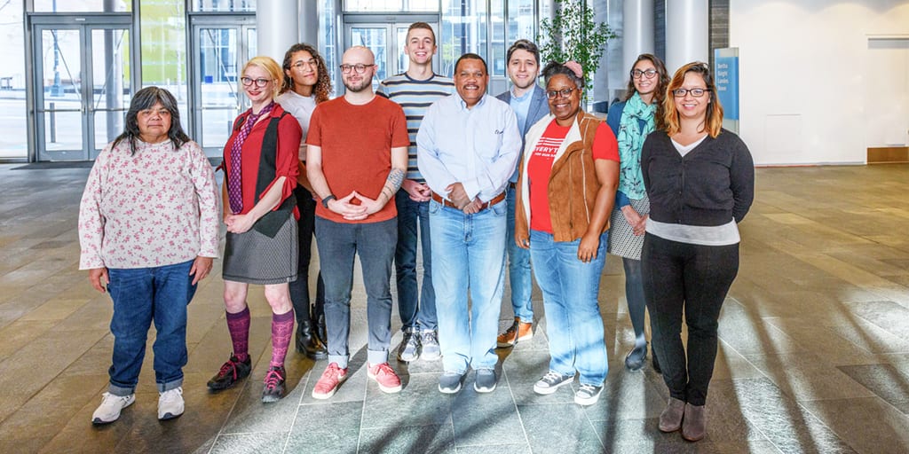 Seattle Renters' Commission members posing for camera at City Hall