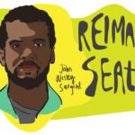 illustration of John Wesley Sargent nexto to words "Reimagine Seattle"