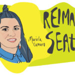 illustration of Mariela Camara next to words "Reimagine Seattle"