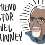 illustration of Samuel McKinney, an older Black man with glasses and white hair