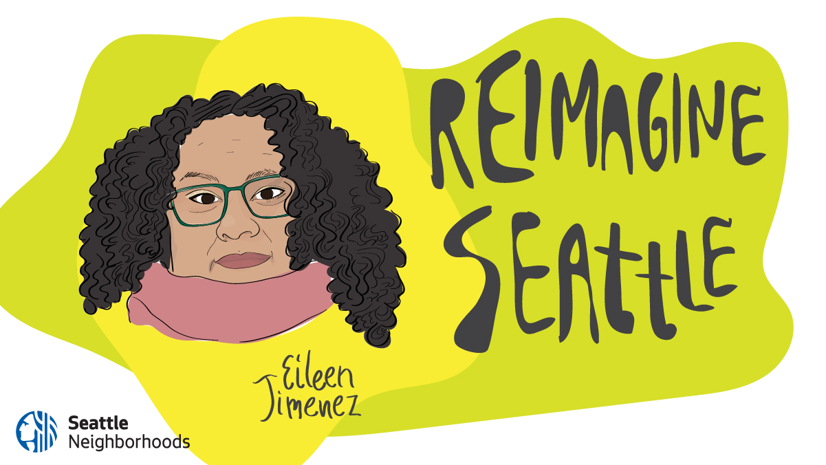 illustration of Eileen Jimenez's face next to words: 