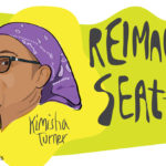 hand-drawn illustration of a Black woman's face. she is wearing tinted glasses, pink lipstick, and a purple bandana.