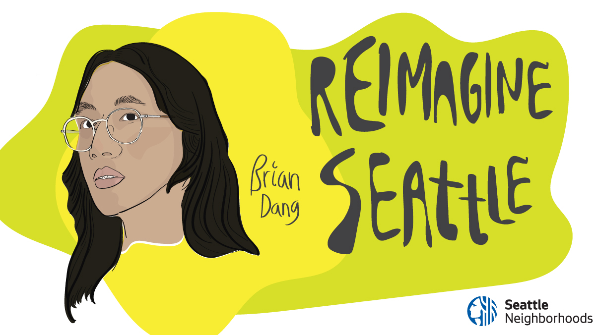 hand drawn illustration of Brian Dang's face next to the words 