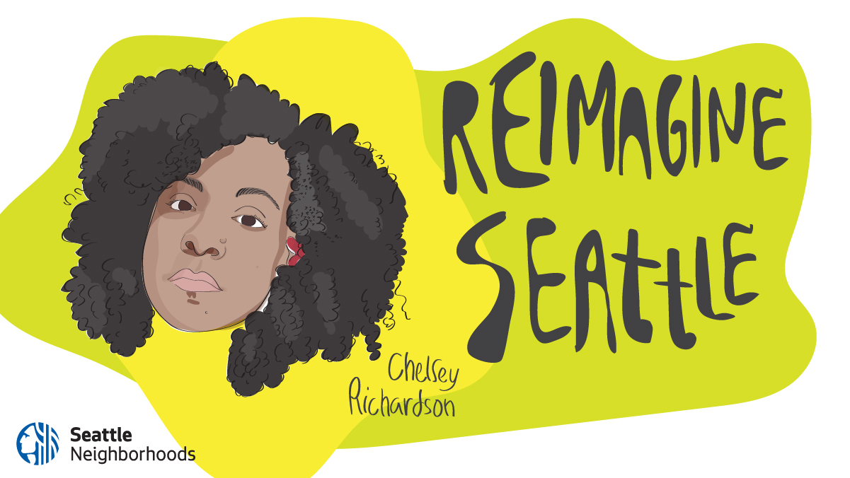 illustration of Chelsey Richardson's face next to the words 