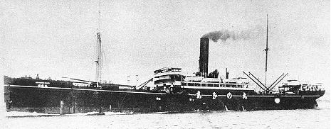 A grainy, black and white photo of the large steamer ship Shinano Maru.