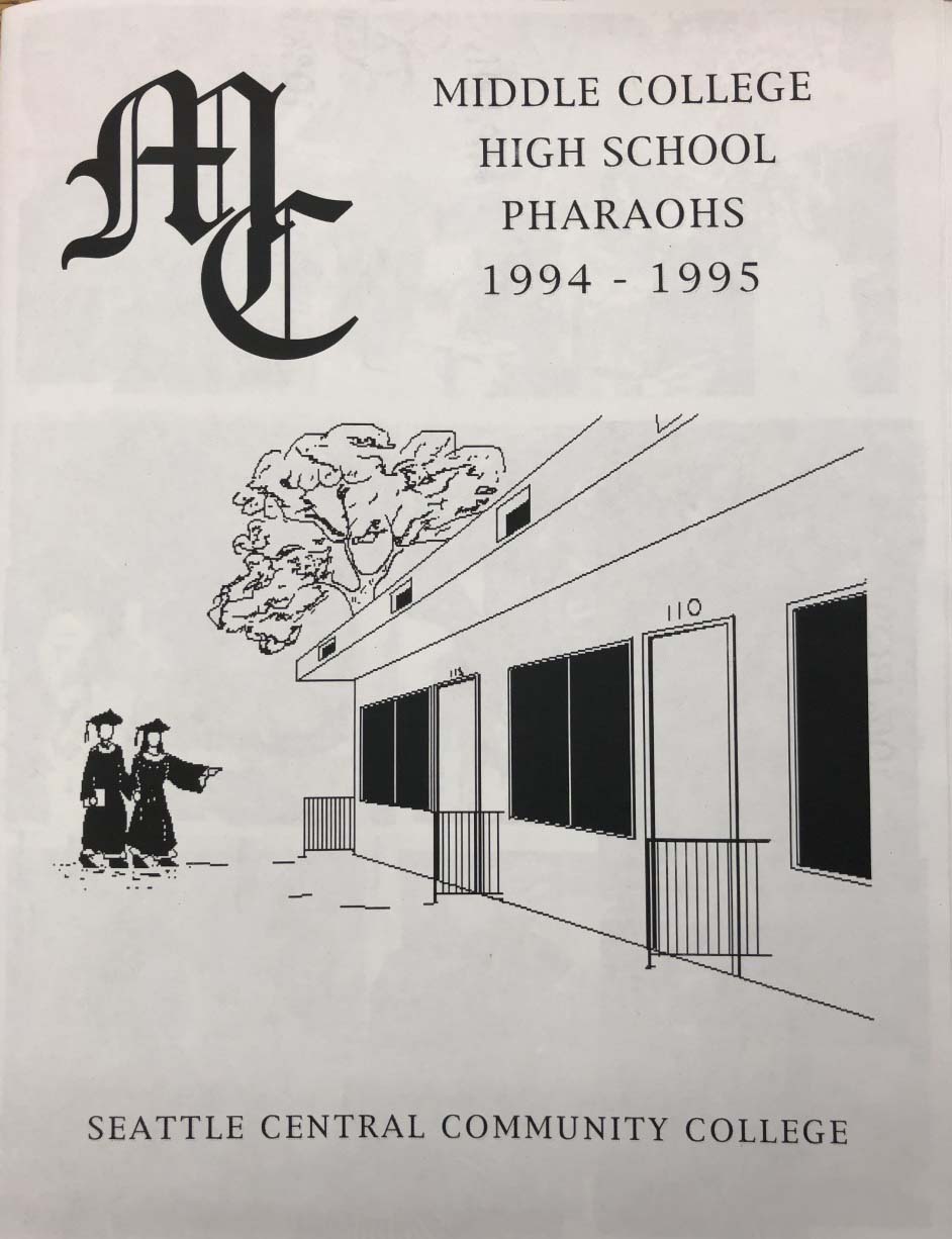 A flyer for the graduation commencement ceremony for the Middle College High School class of 1994-1995.