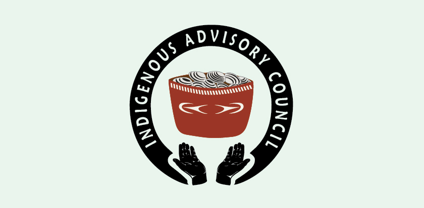 Indigenous Advisory Council logo featuring two hands offering a basket of clams